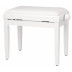 Klavírní stolička vysoké kvality v matném bílém provedení s bílým sedákem, nastavitelnou výškou 47 až 56 cm a protiskluzovými gumovými nožičkami. Rozměr sedáku 55 x 32 cm.
