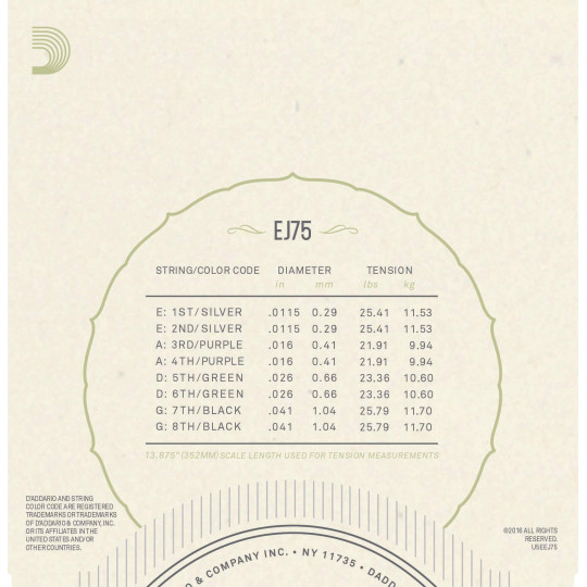 D&#039;Addario EJ75 struny na mandolinu