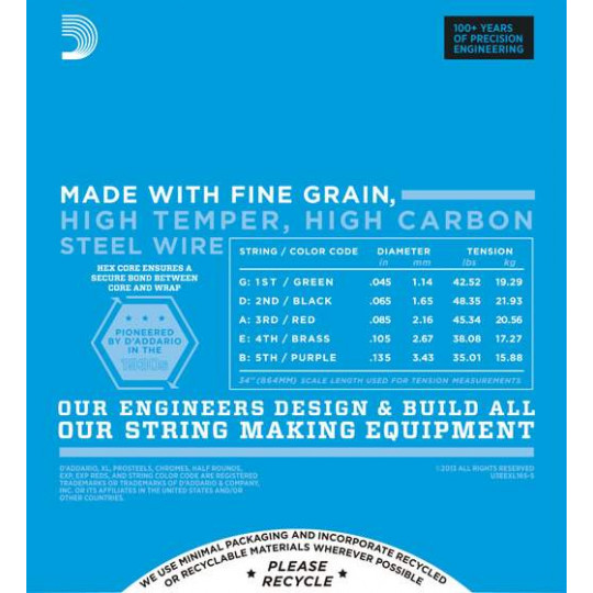 D&#039;Addario EXL165-5 - struny pro basovou kytaru