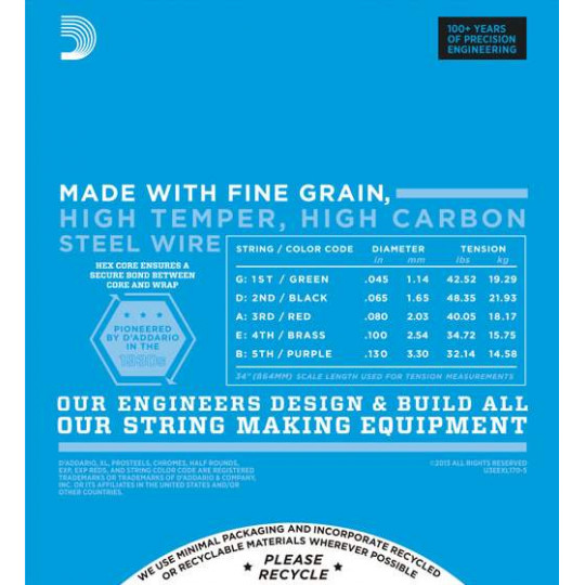 D&#039;Addario EXL170-5 - struny pro basovou kytaru