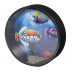 Ocean drum vyrobený z plastu s průměrem 25 cm, vyplň tvoří kovové kuličky.