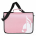 Praktická taška na noty se 2 přihrádkami - velká přihrádka 15 x 15 cm, malá přihrádka 9,5 x 7,5 cm, taška a odnímatelný popruh. Nechybí vnitřní přihrádky, design s bílým motivem šestnáctinové noty, růžová barva.