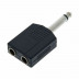 Redukce 2x samice mono Jack 6,3 mm - samec mono Jack 6,3 mm.