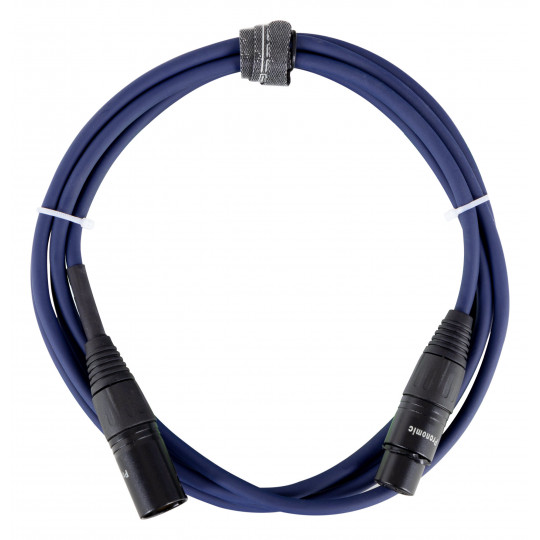 Pronomic DMX3-2,5 DMX/mikrofonní kabel 2,5m s pozlacenými kontakty - modrý