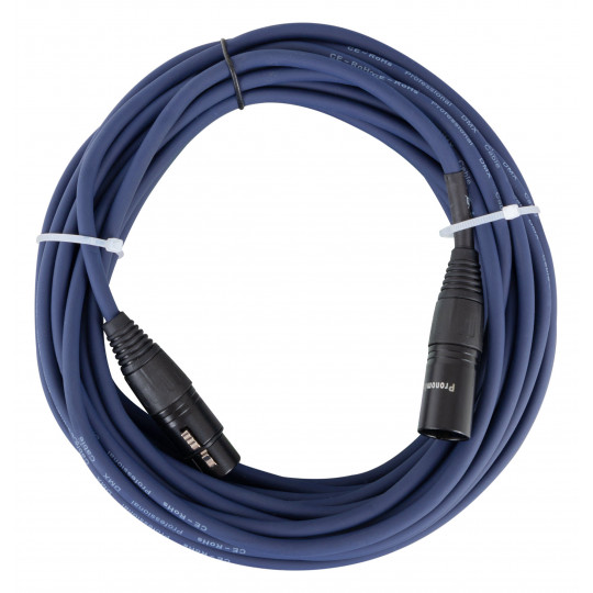 Pronomic DMX3-10 DMX/mikrofonní kabel 10m s pozlacenými kontakty - modrý