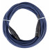 DMX/mikrofonní kabel o délce 10 m XLR (samec) - XLR (samice) s pozlacenými kontakty v modrém provedení.