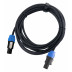 Reproduktorový kabel s kvalitními konektory 2x speakon a stíněním, o délce 5 m v černé barvě včetně stahovací pásky.