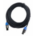 Reproduktorový kabel s kvalitními konektory 2x speakon a stíněním, o délce 10 m v černé barvě včetně stahovací pásky.