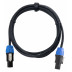 Reproduktorový kabel s kvalitními konektory 2x speakon a stíněním, o délce 2,5 m v černé barvě včetně stahovací pásky, průřez jádra 2x 2,5 mm²