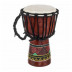 Malované djembe, mahagon, výška 30 cm, šířka 16 cm.