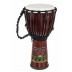 Malované djembe, mahagon, výška 40 cm, šířka 19 cm.