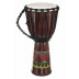 Malované djembe, mahagon, výška 50 cm, šířka 23 cm.