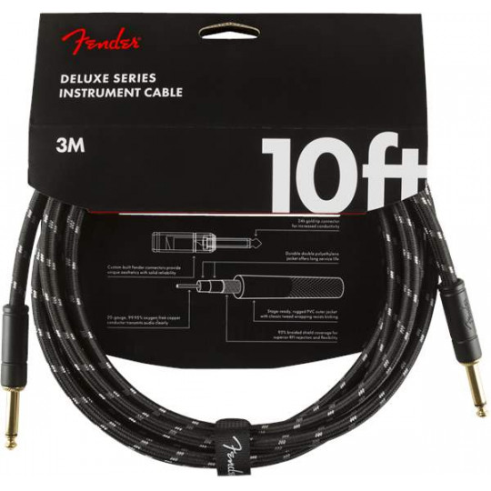 ender  Deluxe Series 10&#039; Instrument Cable Black Tweed