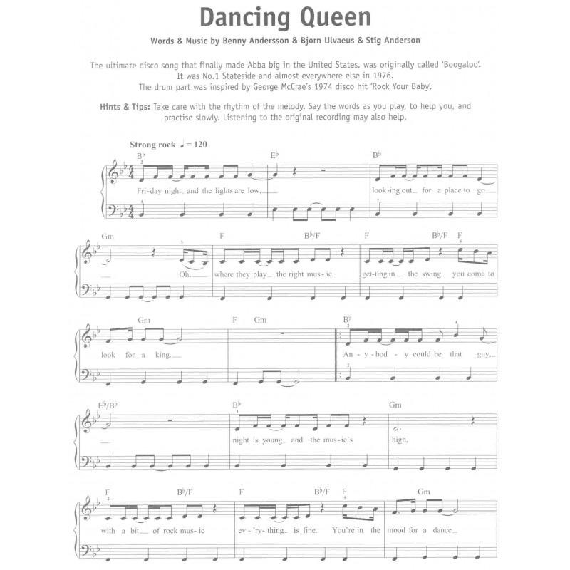 Partition Really Easy Piano ABBA - Débutant, Morceaux Faciles