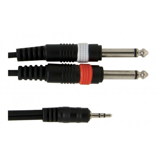 Alpha Audio Basic Y-Cable 1x 3,5 mm Stereo Jack - 2x 6,3 mm Mono Jack 6m