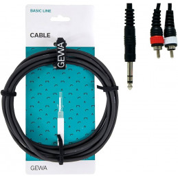 Alpha Audio Basic Y-Cable 1x 6,3 mm Stereo Jack - 2x Cinch 1,5m