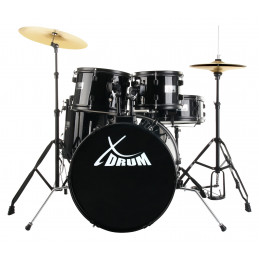 XDrum Rookie 20" Studio Drum Set Complete Black