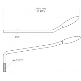 Partsland tremolo páka 5,1 mm, chrom-knoflík