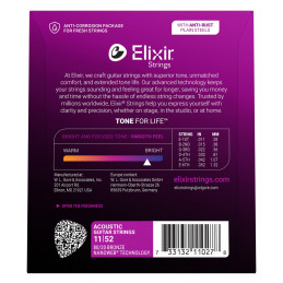 Elixir 11027 Nanoweb 80/20 Bronze 11-52