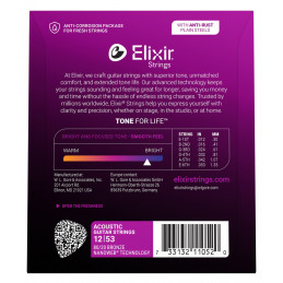 Elixir 11052 Nanoweb 80/20 Bronze 12-53