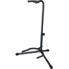 Stojan pro akustické i elektrické kytary nebo baskytary apod. nástroje ve stabilním černém, kovovém provedení, lehce sestavitelný i složitelný s oporou krku nástroje. Nechybí kvalitní polstrování pro ochranu vašeho nástroje.