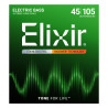 Elixir sada strun pro elektrickou baskytaru;  .045"-.105; ocelové; NanoWeb coating.