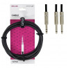 Pro Line Insert-kabel; 1x 6,3 mm Stereo Jack - 2x 6,3 mm mono Jack; Yongsheng konektor; 3m.