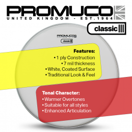 Promuco Classic Drumhead White Coated 16"