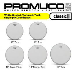 Promuco Classic Drumhead White Coated 16"