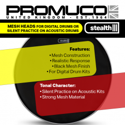 Promuco Stealth Drumhead Black Mesh 14"
