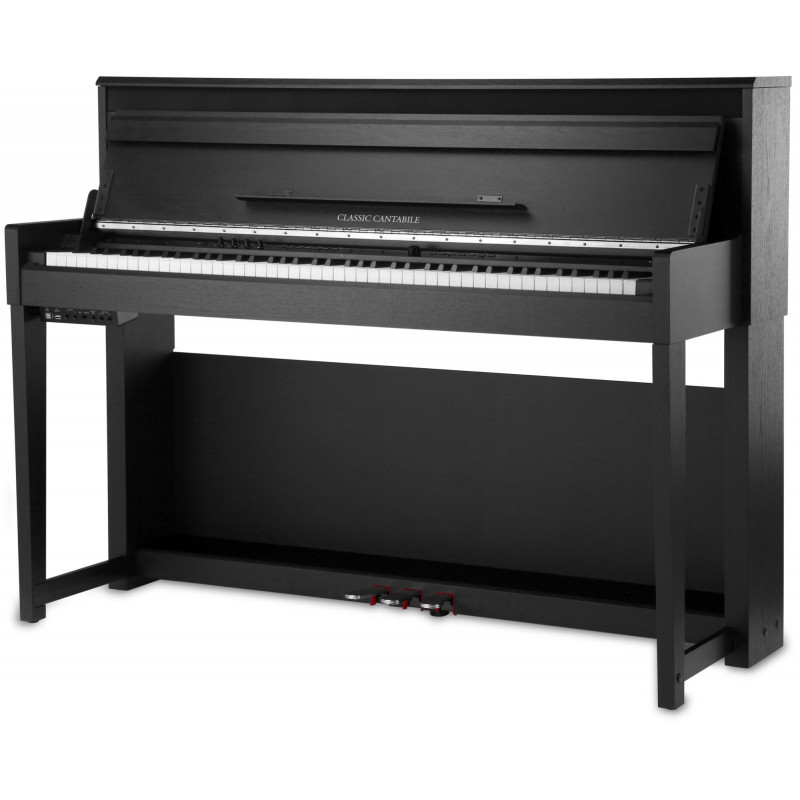 Classic Cantabile UP-1Plus SM Upright s dřevěnou klaviaturou černý mat