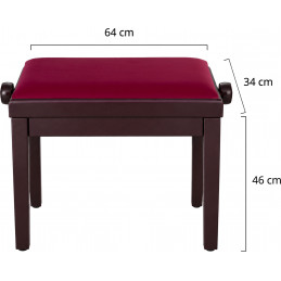 Proline klavírní stolička Premium Palisandr/Červená Mat
