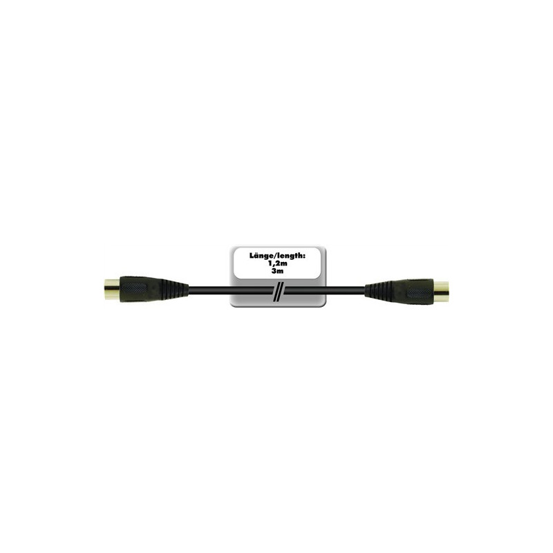 Kabel DC-12 2x 5-pólový DIN samec, 1,2 m