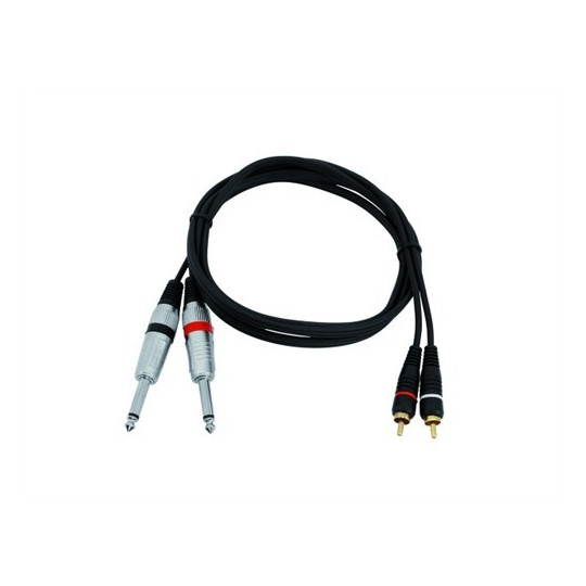 Kabel KC2-10 2x Jack 6,3 mono - 2x RCA, 1 m