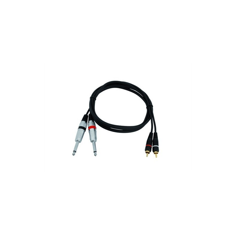 Kabel KC2-10 2x Jack 6,3 mono - 2x RCA, 1 m