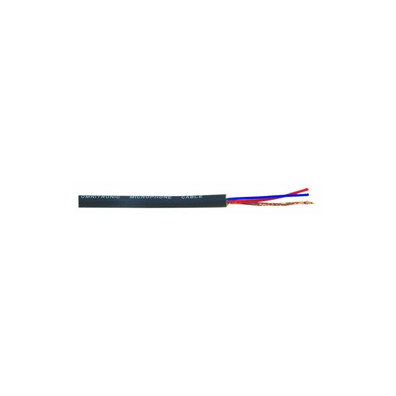Omnitronic mikrofonní kabel, 2x 0,22qmm stíněný, černý