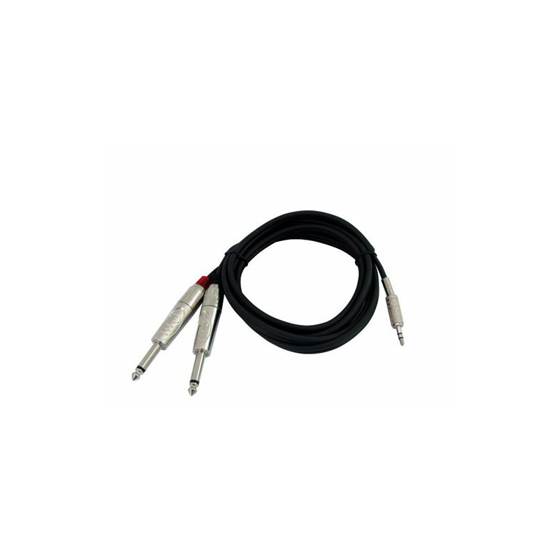 Kabel AC35-60 Jack 3,5 stereo - 2x Jack 6,3 mono, 6 m