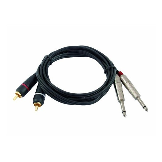 Kabel KC2-30 2x Jack 6,3 mono - 2x RCA, 3 m