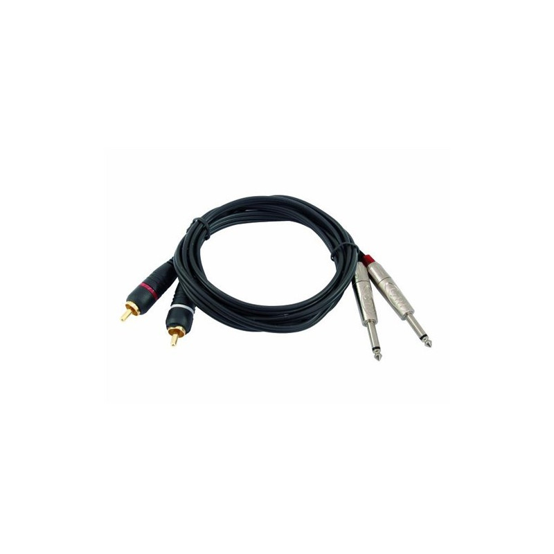 Kabel KC2-30 2x Jack 6,3 mono - 2x RCA, 3 m