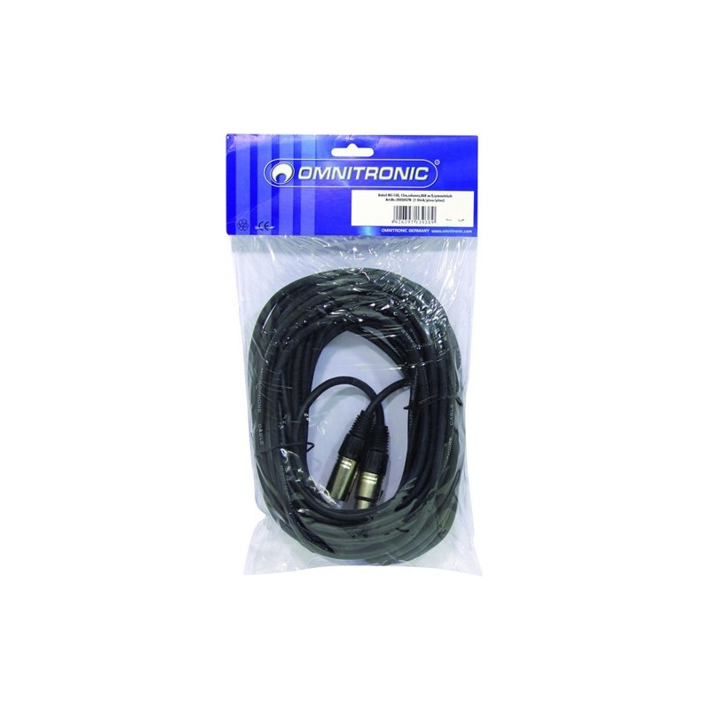 Kabel MC-150 XLR samec - XLR samice, černý, 15m