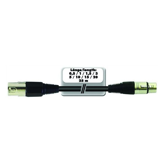 Kabel MC-200 XLR samec - XLR samice, černý, 20m