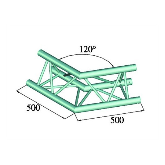 Trilock S-PAC 22 2-koncový rohový díl, 120°, černý