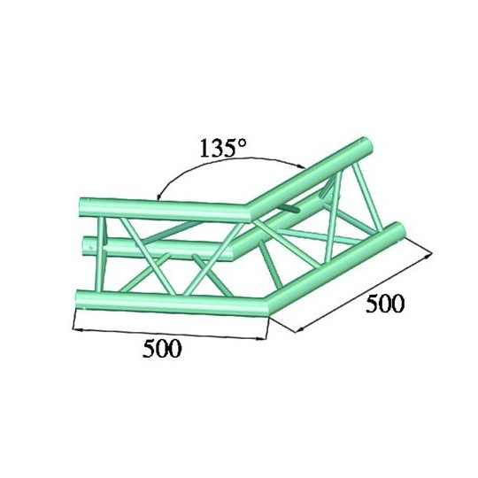 Trilock S-PAC 23 2-koncový rohový díl, 135°, černý