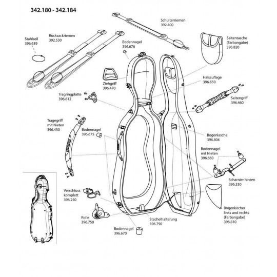 Gewa Pouzdro pro čelo Idea Futura Rolly Vytahovací držadlo