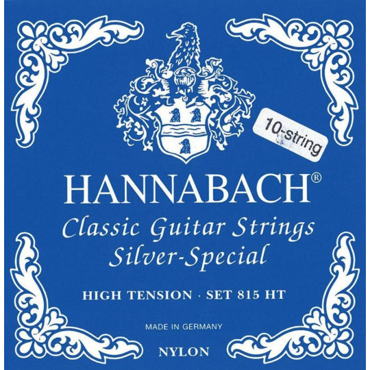 Hannabach Struny pro klasickou kytaru série 815 Pro 8/10 strunou kytaru/High Tension Silver special Sada 8-strun