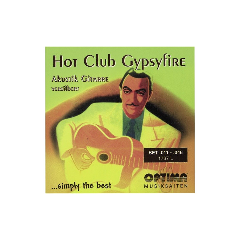 Optima struny pro akustickou kytaru Hot Club Gypsyfire-postříbřené Sada