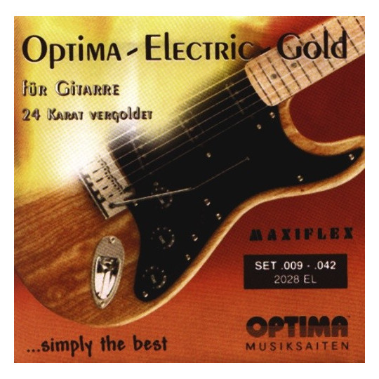 Optima struny pro E-kytaru Gold Strings. Maxiflex Sada