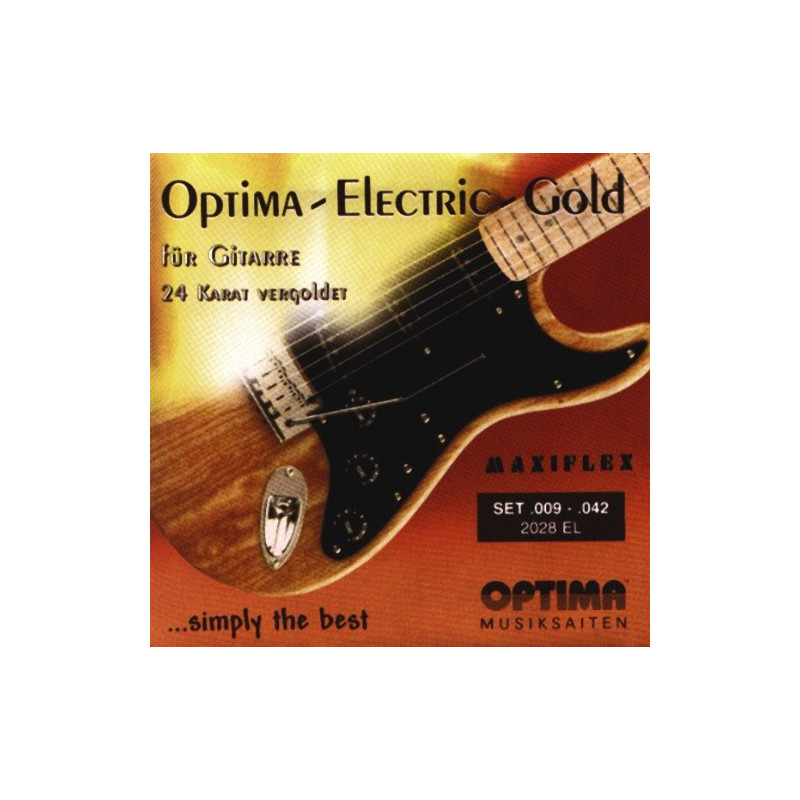 Optima struny pro E-kytaru Gold Strings. Maxiflex Sada