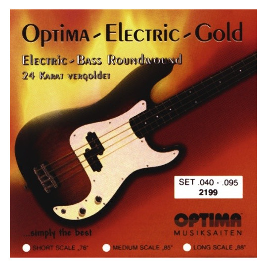 Optima struny pro E-bas Gold Strings Round Wound Sada, 040