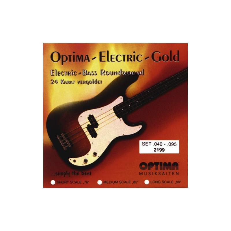 Optima struny pro E-bas Gold Strings Round Wound Sada, 040